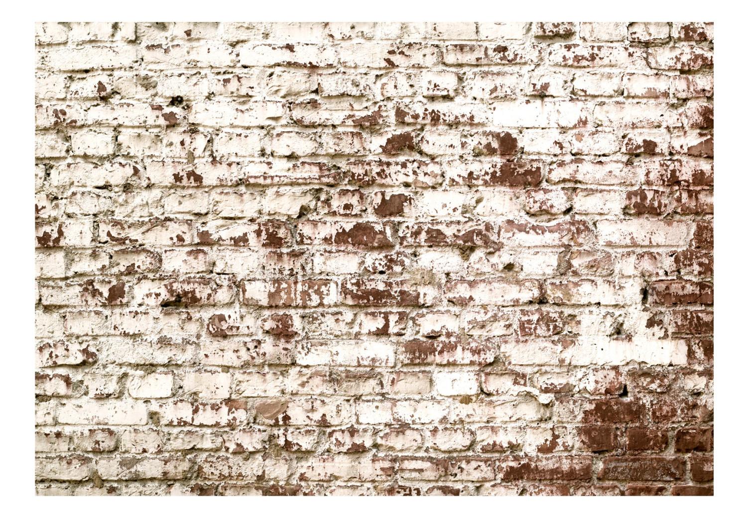 Fotomural decorativo Ladrillo sucio - pared blanca con manchas