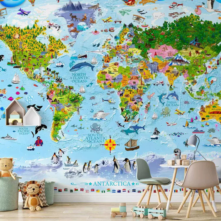 Fotomural World Map for Kids