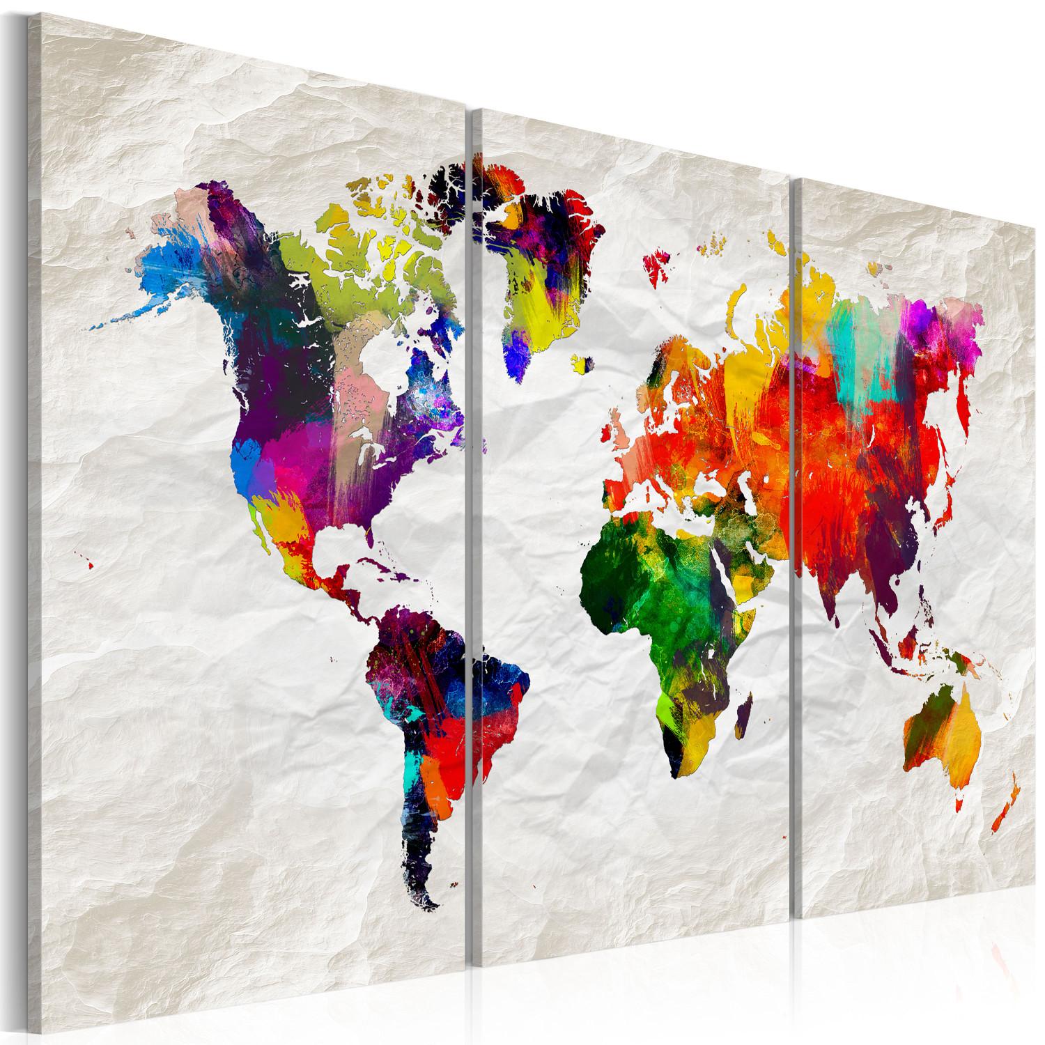 Cuadro World Map: Rainbow Madness II