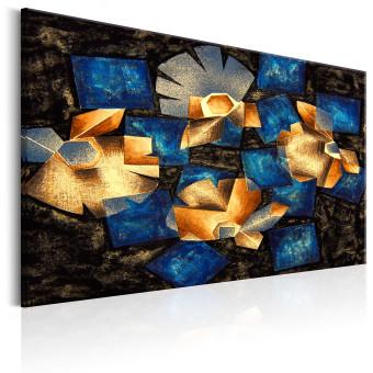 Cuadro moderno Flores geométricas - motivos florales abstractos en estilo acuarela