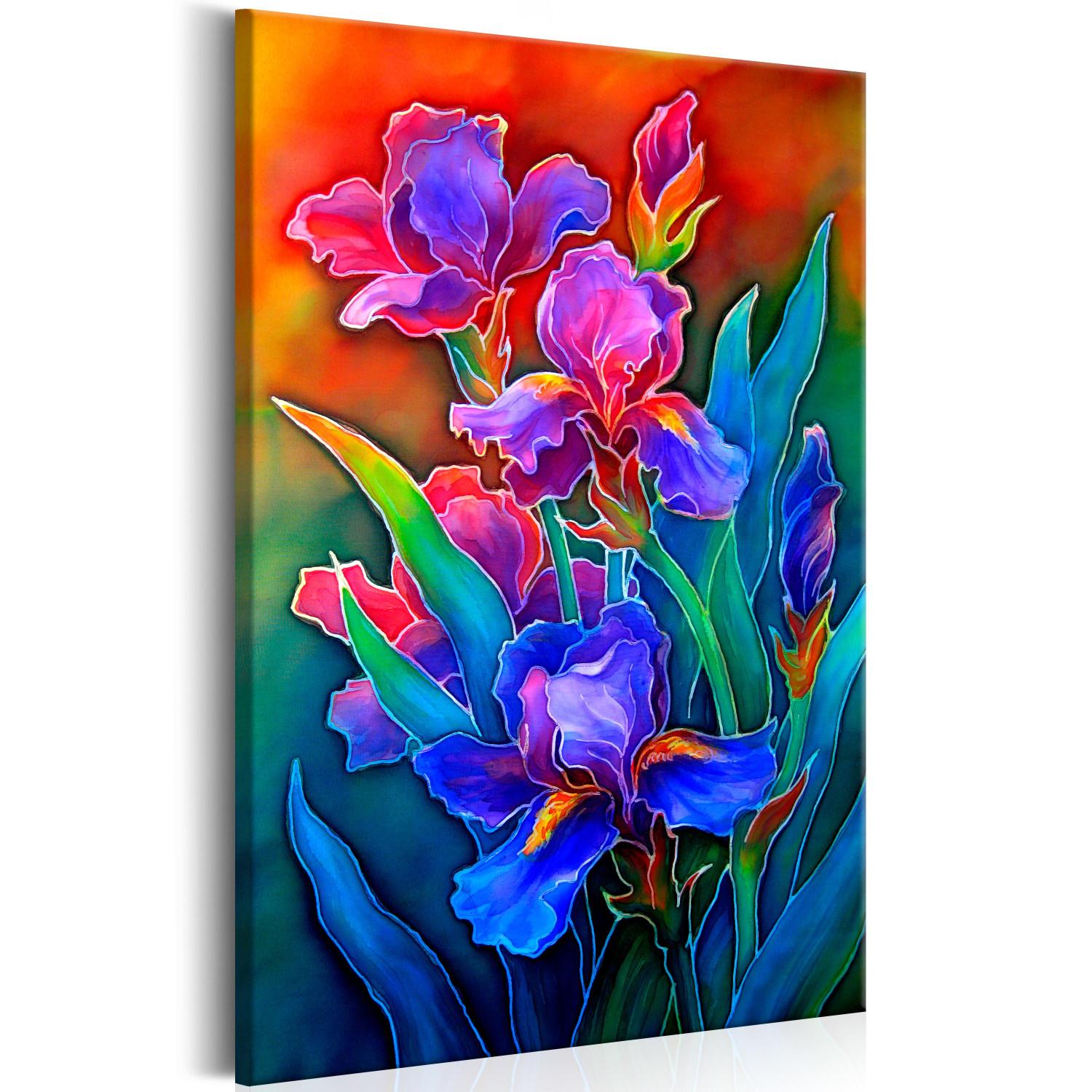 Cuadro Iris arcoíris (1 pieza) - flores abstractas al sol