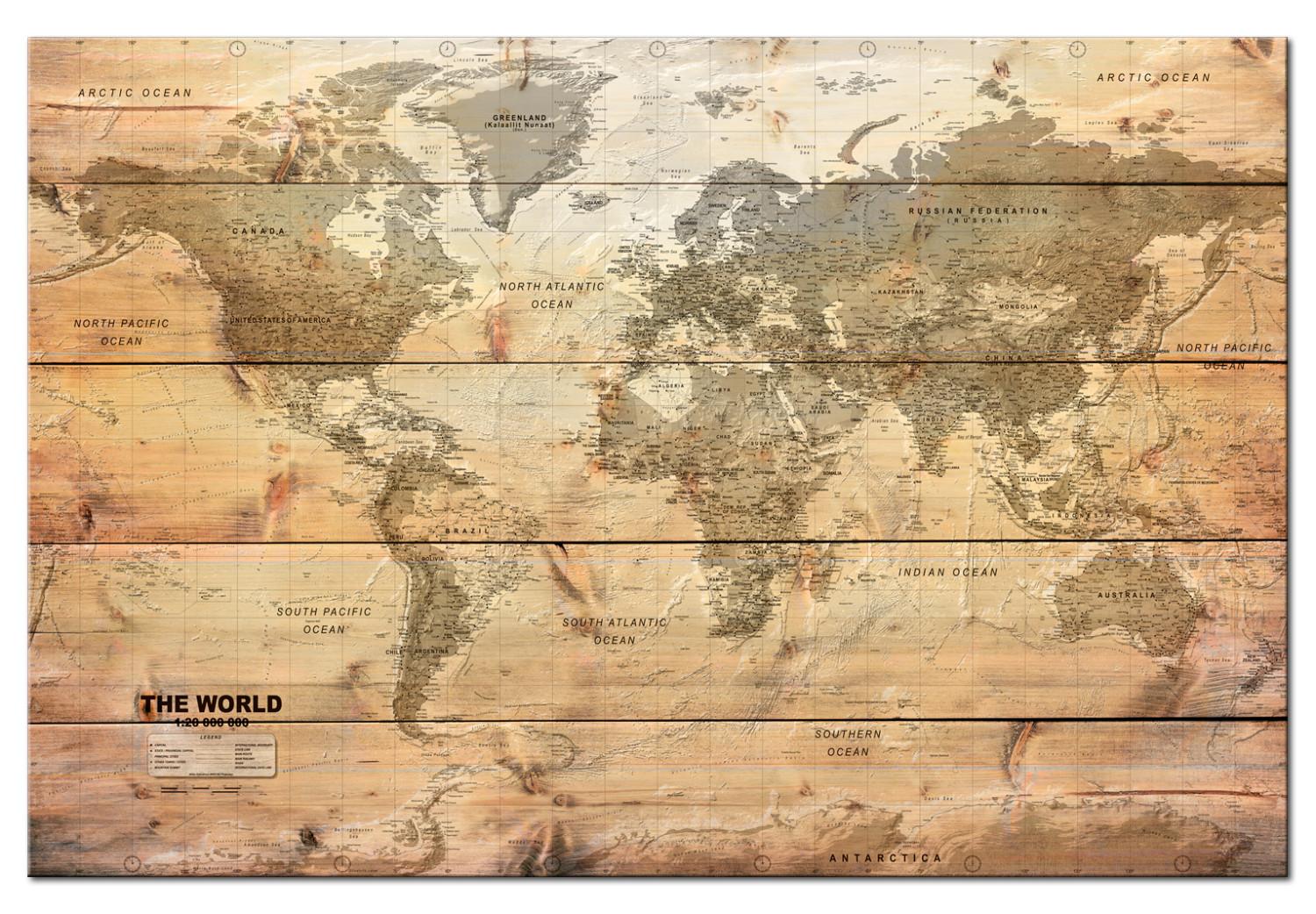 Tablero decorativo en corcho World Map: Boards [Cork Map]