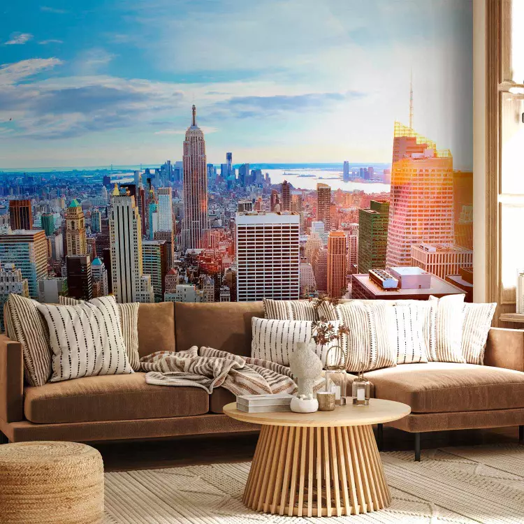 Fotomural a medida Nueva York EE. UU. - arquitectura al amanecer en colores saturados