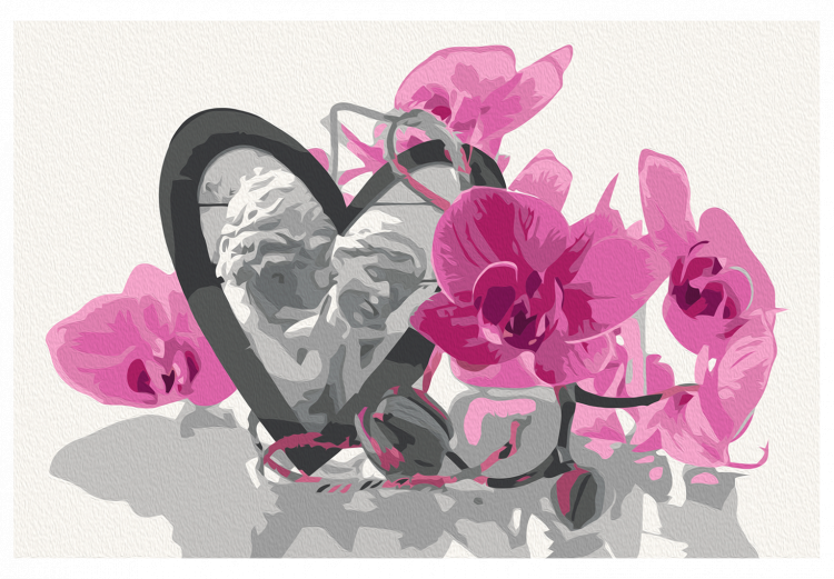 Cuadro para pintar con números Ángeles (corazón y orquídea rosa) 107510 additionalImage 7