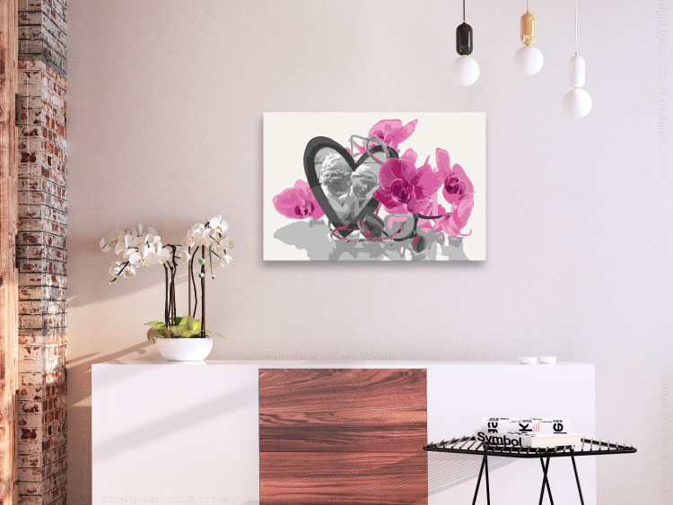 Cuadro para pintar con números Ángeles (corazón y orquídea rosa) 107510 additionalImage 2