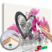 Cuadro para pintar con números Ángeles (corazón y orquídea rosa) 107510