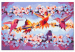 Cuadro numerado para pintar Chirping - Colorful Hummingbirds and Purple Flowering Twigs 144610 additionalThumb 5