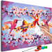 Cuadro numerado para pintar Chirping - Colorful Hummingbirds and Purple Flowering Twigs 144610 additionalThumb 4