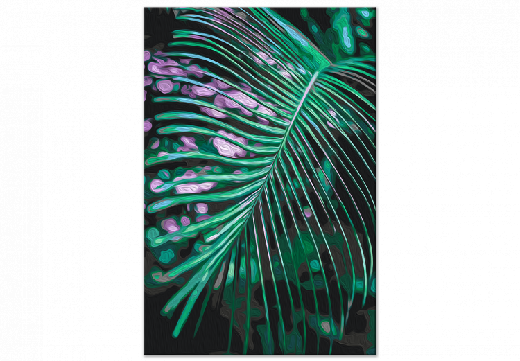 Cuadro para pintar con números Morning Freshness - Green Palm Leaf With Water Drops 146210 additionalImage 3