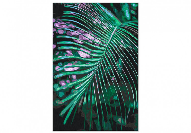 Cuadro para pintar con números Morning Freshness - Green Palm Leaf With Water Drops 146210 additionalImage 4