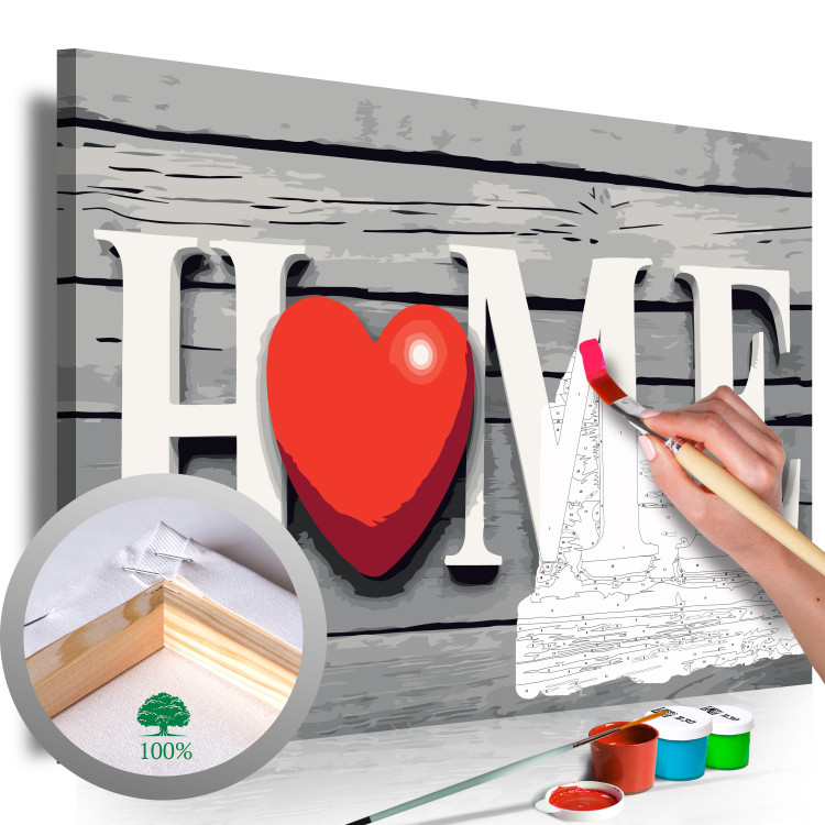 Cuadro numerado para pintar Home with Red Heart 107520