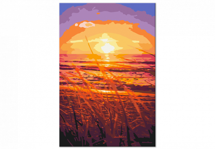 Cuadro numerado para pintar Summer Evening - Orange Sunset on the Beach Full of Grass 144620 additionalImage 5