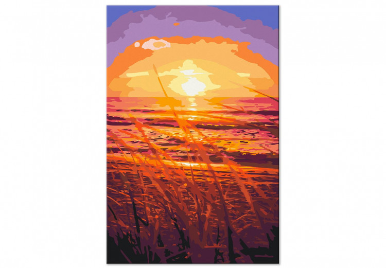 Cuadro numerado para pintar Summer Evening - Orange Sunset on the Beach Full of Grass 144620 additionalImage 4