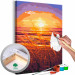 Cuadro numerado para pintar Summer Evening - Orange Sunset on the Beach Full of Grass 144620