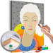 Cuadro numerado para pintar Extravagant Woman - Portrait of an Elegant Person, White Hair, Colorful Collar 144130