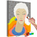 Cuadro numerado para pintar Extravagant Woman - Portrait of an Elegant Person, White Hair, Colorful Collar 144130 additionalThumb 6