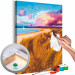 Cuadro numerado para pintar Golden Grasses - Ionian Sea Beach, Pink Clouds and a Sailboat 144530