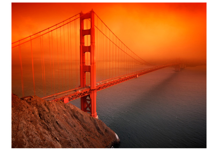 Fotomural decorativo Golden Gate - Puente colgante de San Francisco bañado en luz roja 59750 additionalImage 1