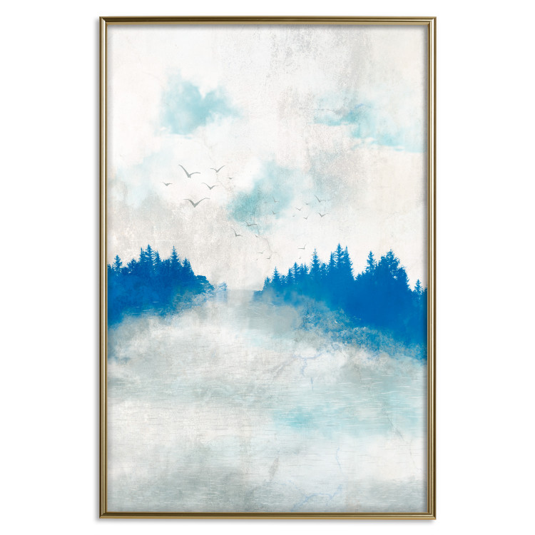 Póster Blue Forest - Delicate, Hazy Landscape in Blue Tones 145760 additionalImage 19