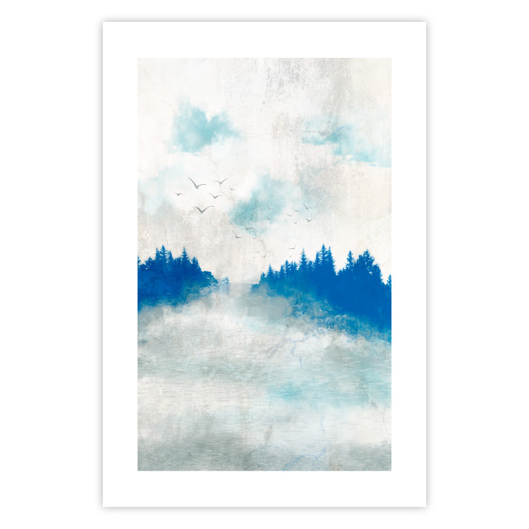 Póster Blue Forest - Delicate, Hazy Landscape in Blue Tones 145760 additionalImage 26