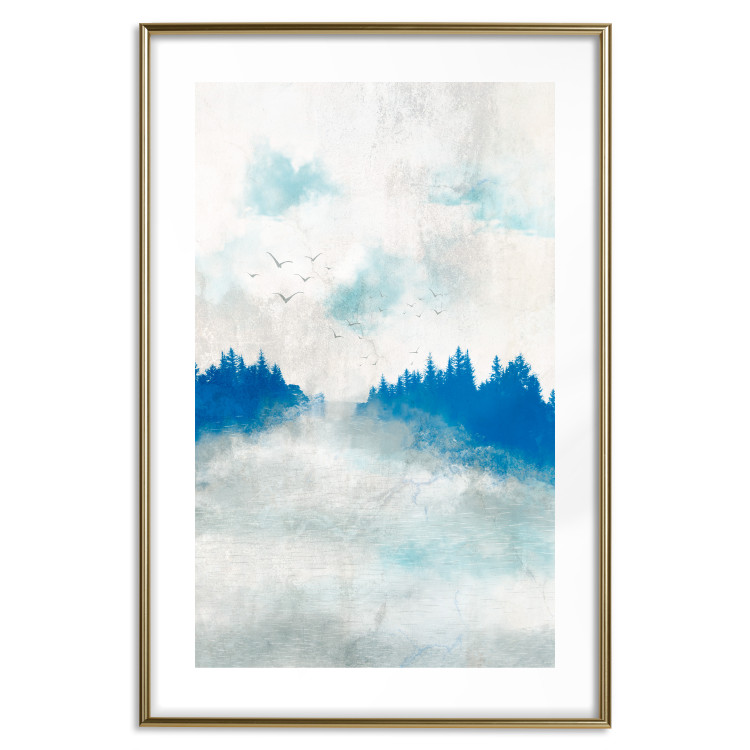 Póster Blue Forest - Delicate, Hazy Landscape in Blue Tones 145760 additionalImage 24