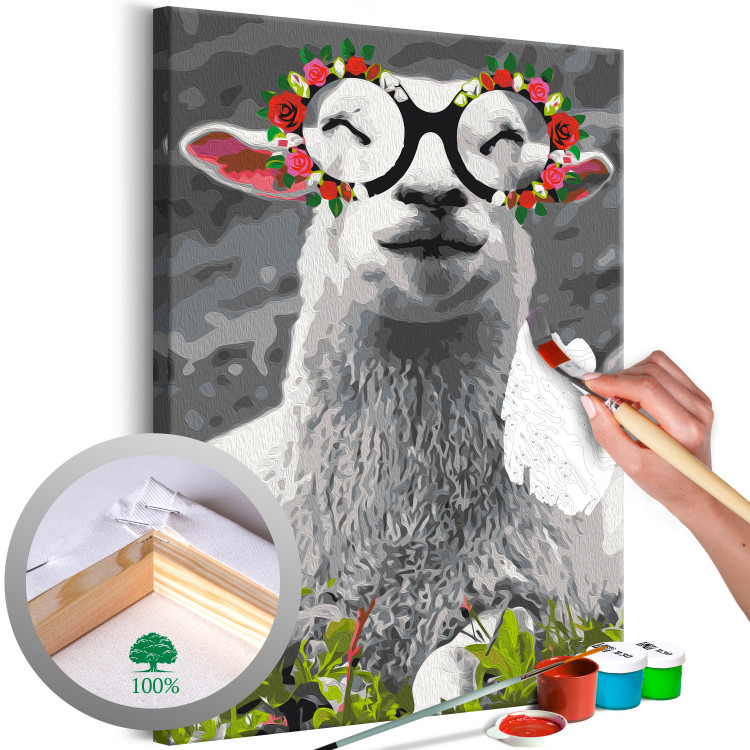 Cuadro numerado para pintar Lovable Miss Sheep 138680
