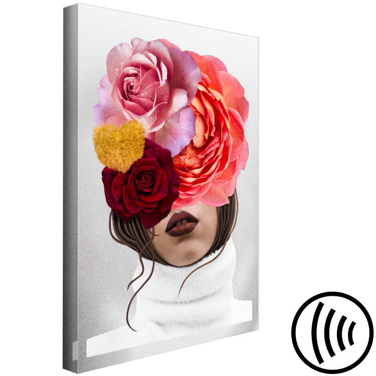 Cuadro decorativo Peonías y rosas cubriendo el rostro de una mujer - retrato abstracto 127790 additionalImage 6