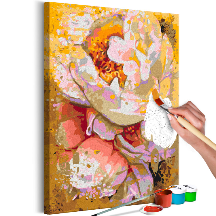  Dibujo para pintar con números White Flowers - Blooming Bright Camellia on a Golden Abstract Background 146190 additionalImage 6
