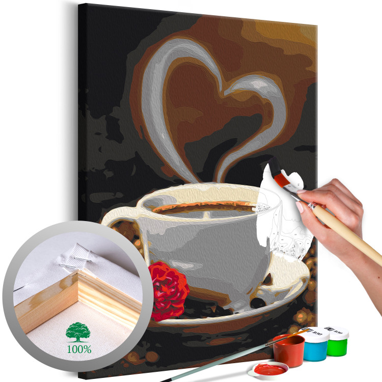  Dibujo para pintar con números Heart and Coffee 143301