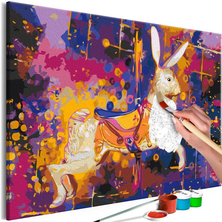 Cuadro numerado para pintar Wonderland Rabbit - Artistic Abstraction With a Dressed Animal 144101 additionalImage 3