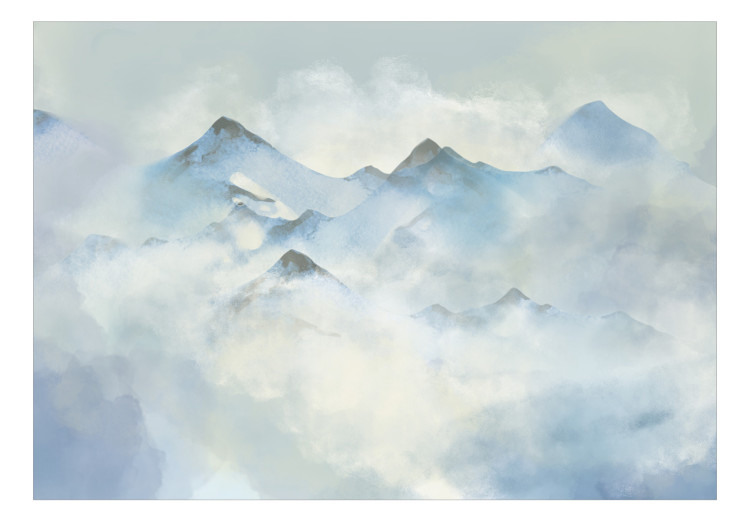 Fotomural decorativo Invierno en montañas - paisaje de picos cubiertos de nieve y niebla 138831 additionalImage 1