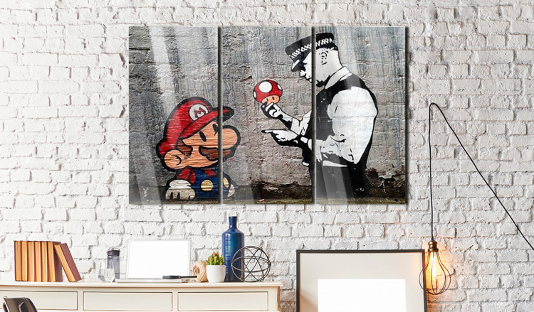 Cuadro acrílico Super Mario Mushroom Cop by Banksy [Glass] 94331 additionalImage 3