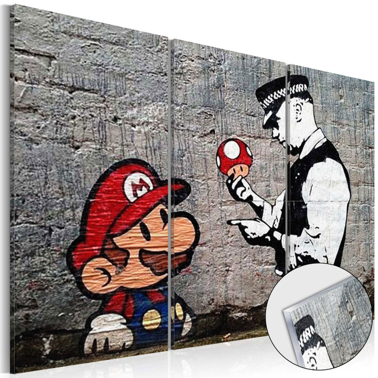 Cuadro acrílico Super Mario Mushroom Cop by Banksy [Glass] 94331