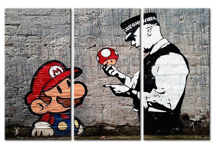 Cuadro acrílico Super Mario Mushroom Cop by Banksy [Glass] 94331 additionalImage 2