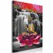  Dibujo para pintar con números Buddha with a Lotus - Meditating Figure in Front of a Waterfall and Pink Trees 146541 additionalThumb 6