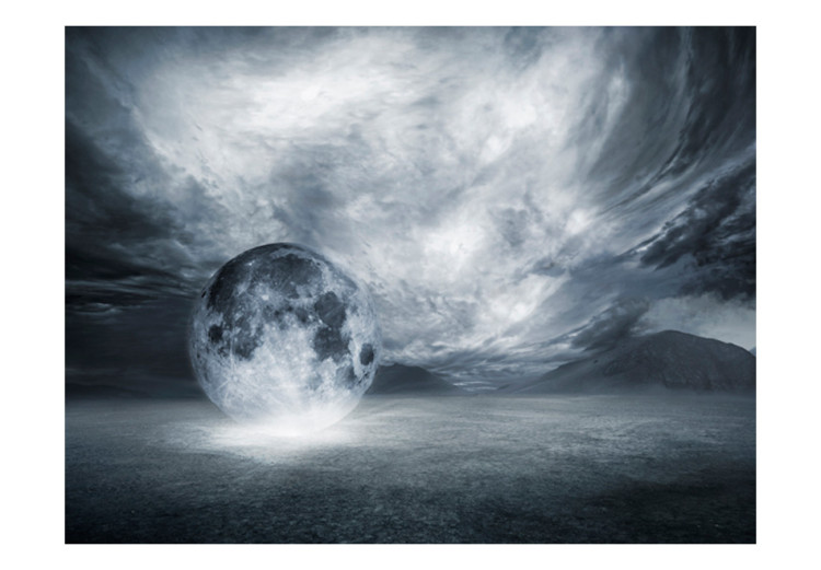 Fotomural decorativo Mundo perdido - paisaje espacial con luna solitaria y nubes 59741 additionalImage 1
