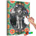  Dibujo para pintar con números Gray Wolf - Portrait of a Wild Dog in the Forest against a Background of Flowers 146551 additionalThumb 6