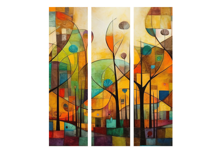 Biombo decorativo Colorful Forest - Geometric Composition Inspired by the Style of Klimt [Room Dividers] 151902 additionalImage 7