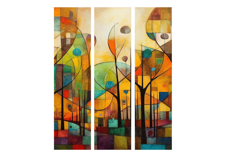 Biombo decorativo Colorful Forest - Geometric Composition Inspired by the Style of Klimt [Room Dividers] 151902 additionalImage 3