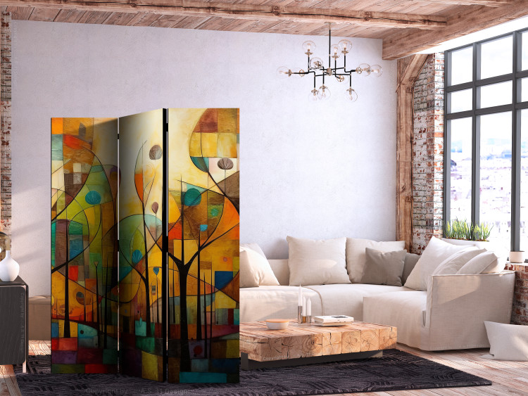 Biombo decorativo Colorful Forest - Geometric Composition Inspired by the Style of Klimt [Room Dividers] 151902 additionalImage 4