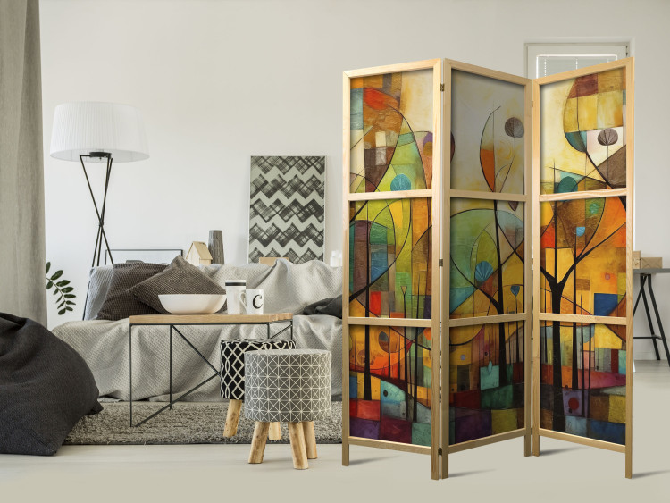 Biombo decorativo Colorful Forest - Geometric Composition Inspired by the Style of Klimt [Room Dividers] 151902 additionalImage 8