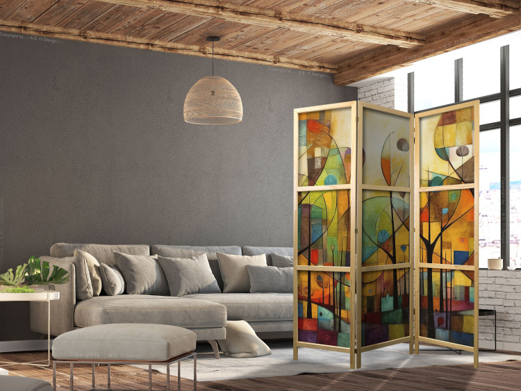 Biombo decorativo Colorful Forest - Geometric Composition Inspired by the Style of Klimt [Room Dividers] 151902 additionalImage 6