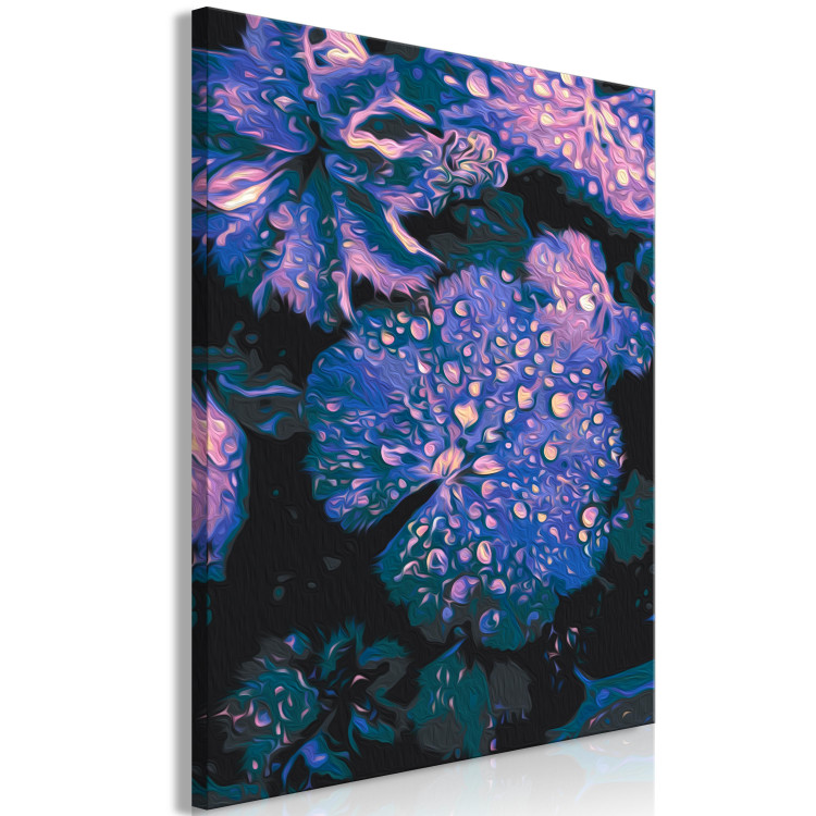 Cuadro para pintar por números Lavender Atmosphere - Large Purple Leaves and Water Drops 146212 additionalImage 4