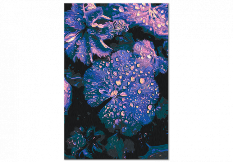 Cuadro para pintar por números Lavender Atmosphere - Large Purple Leaves and Water Drops 146212 additionalImage 5