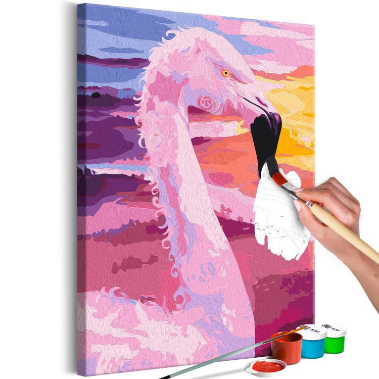  Dibujo para pintar con números Candy Flamingo - Pink Bird on a Colorful Expressive Background 144622 additionalImage 3