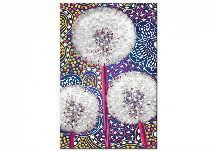 Cuadro para pintar con números Down Flowers - Light Dandelions on a Decorative Colored Background 144142 additionalImage 6