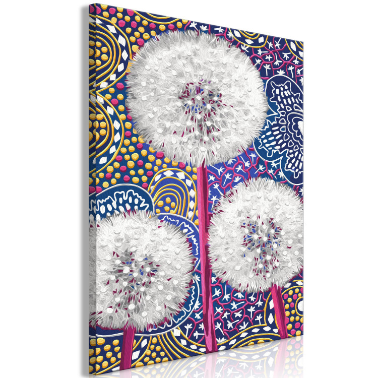 Cuadro para pintar con números Down Flowers - Light Dandelions on a Decorative Colored Background 144142 additionalImage 3
