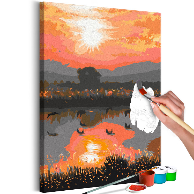 Cuadro numerado para pintar Peaceful Lake - Landscape with Sunset over the Water 146552 additionalImage 3