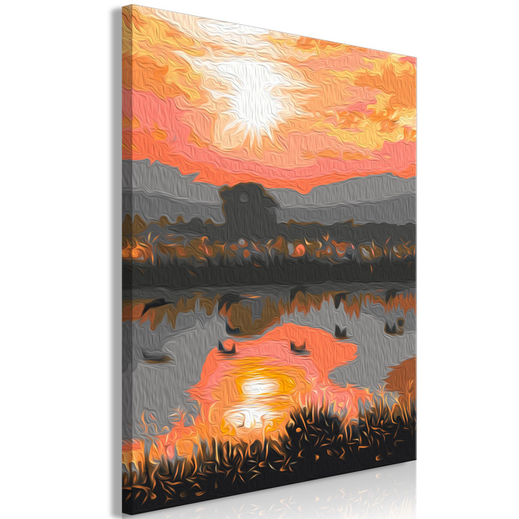 Cuadro numerado para pintar Peaceful Lake - Landscape with Sunset over the Water 146552 additionalImage 6