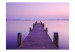 Fotomural Atardecer violeta - paisaje tranquilo de lago con muelle en el centro 60252 additionalThumb 1
